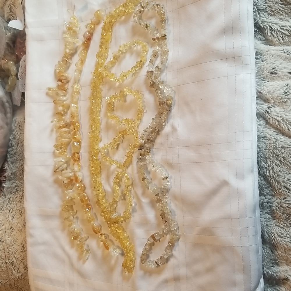 4 Citrine stretch chip bead bracelets/2 strandCitrine/2 chip bead necklaces #18